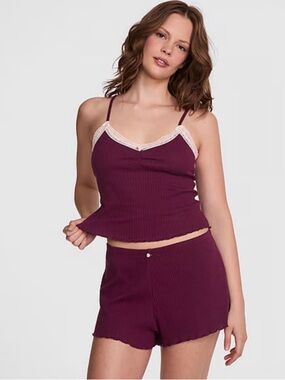 pink by victoria’s secret purple plum sleep set